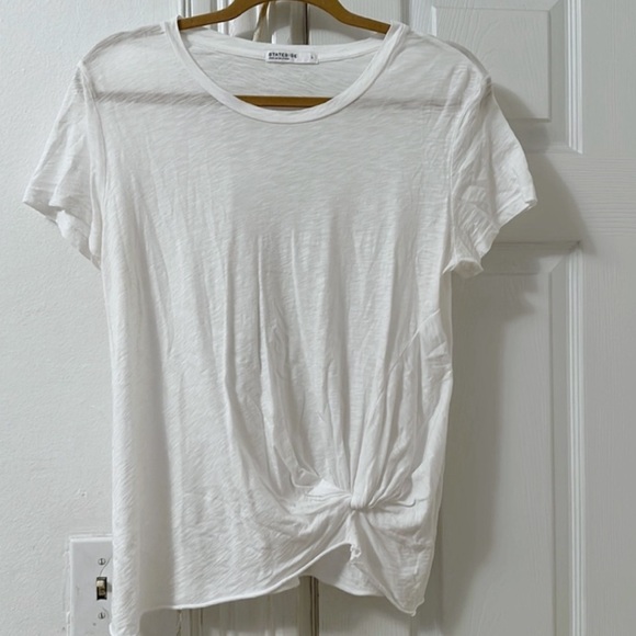 STATESIDE White Supima Slub Jersey Twist T-Shirt Sz Large - Picture 2 of 7